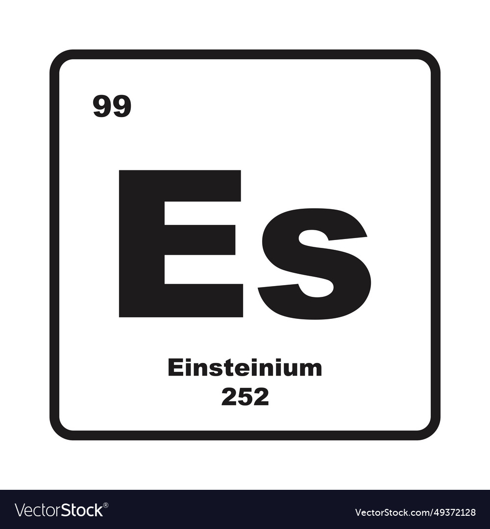 Einsteinium chemistry icon Royalty Free Vector Image