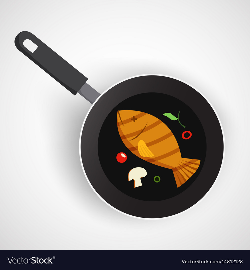 Fish In Frying Pan Clipart