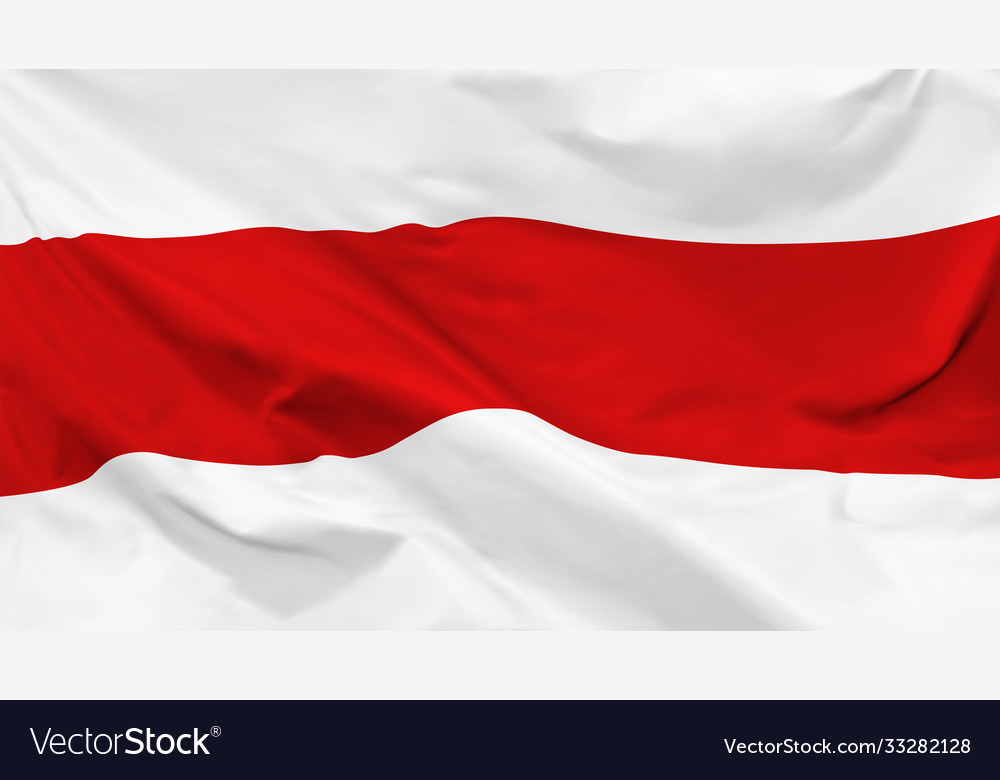 Fragment a waving belarusian historical flag Vector Image