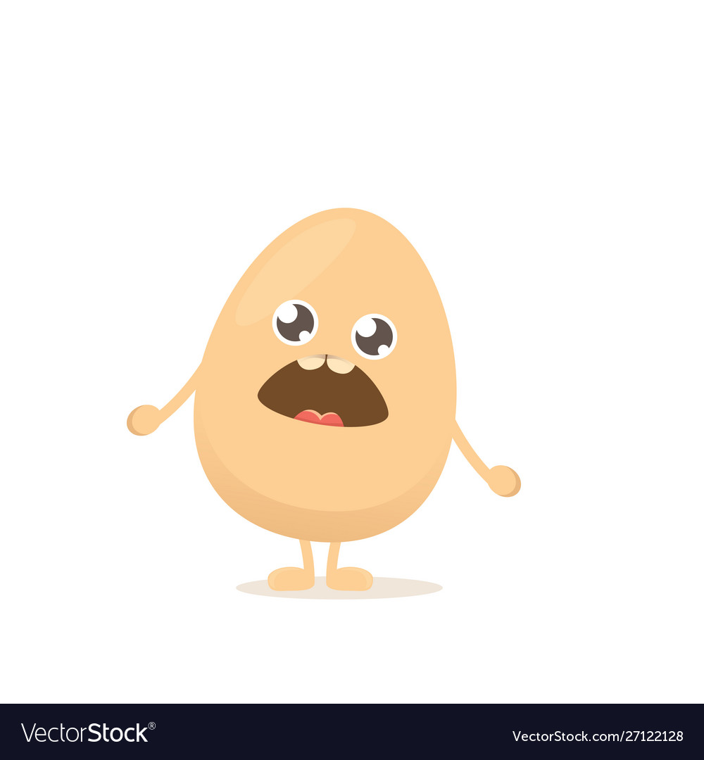 Funny cartoon cute smiling tiny egg Royalty Free Vector