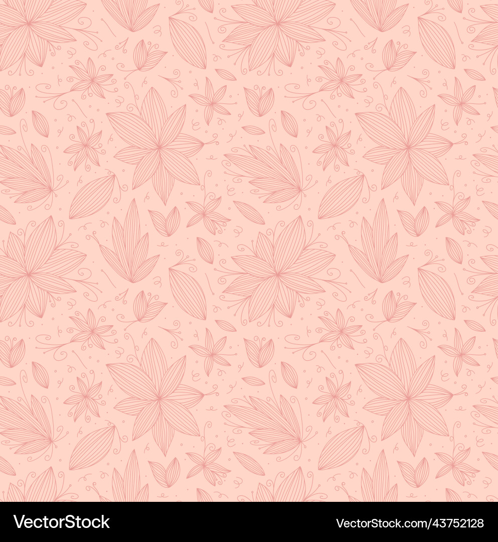 Hand draw seamless doodle pattern with flower Vector Image