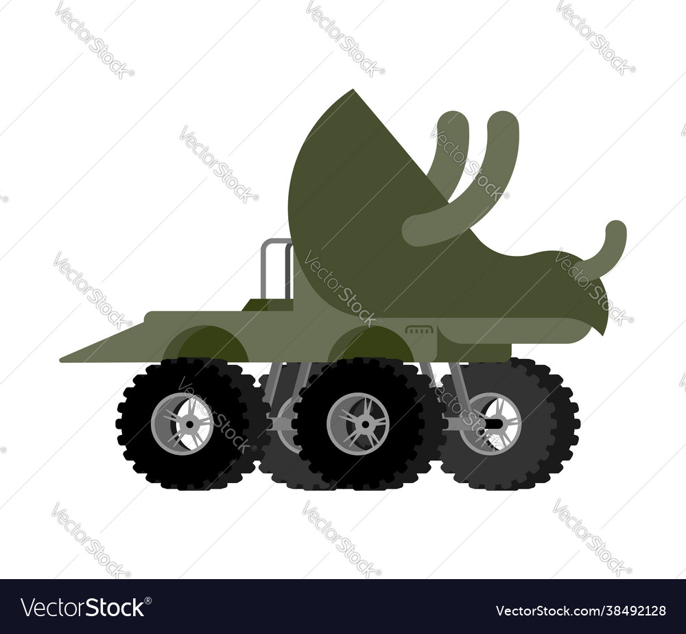 Monster truck triceratops cartoon car dino on big Vector Image Monster truck triceratops cartoon car dino on big Vector Image