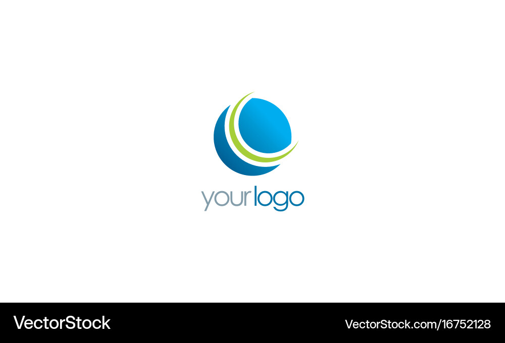 Round globe planet logo Royalty Free Vector Image