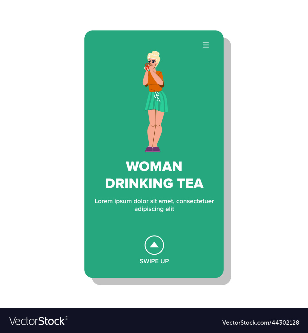 Woman drinking tea Royalty Free Vector Image - VectorStock