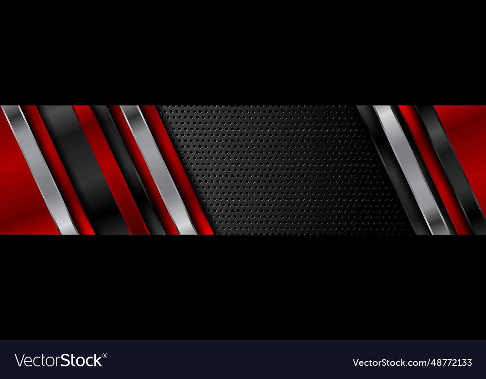 Abstract red black technology web banner design Vector Image