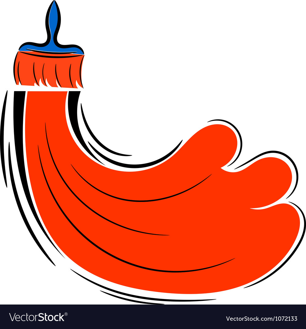 Brush and red paint eps10 Royalty Free Vector Image
