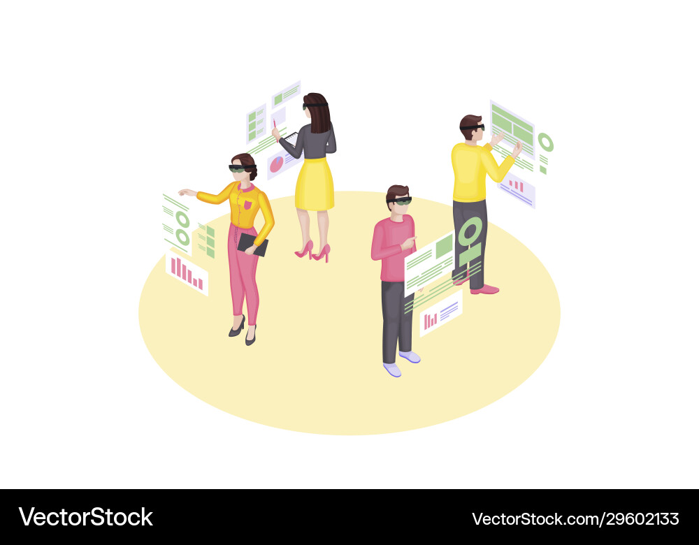 Business intelligence isometric Royalty Free Vector Image