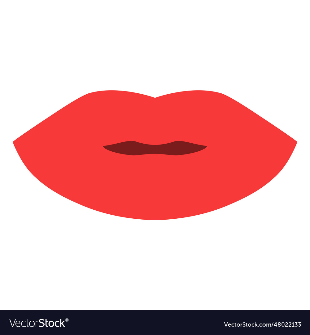 Closed lips flat Royalty Free Vector Image - VectorStock