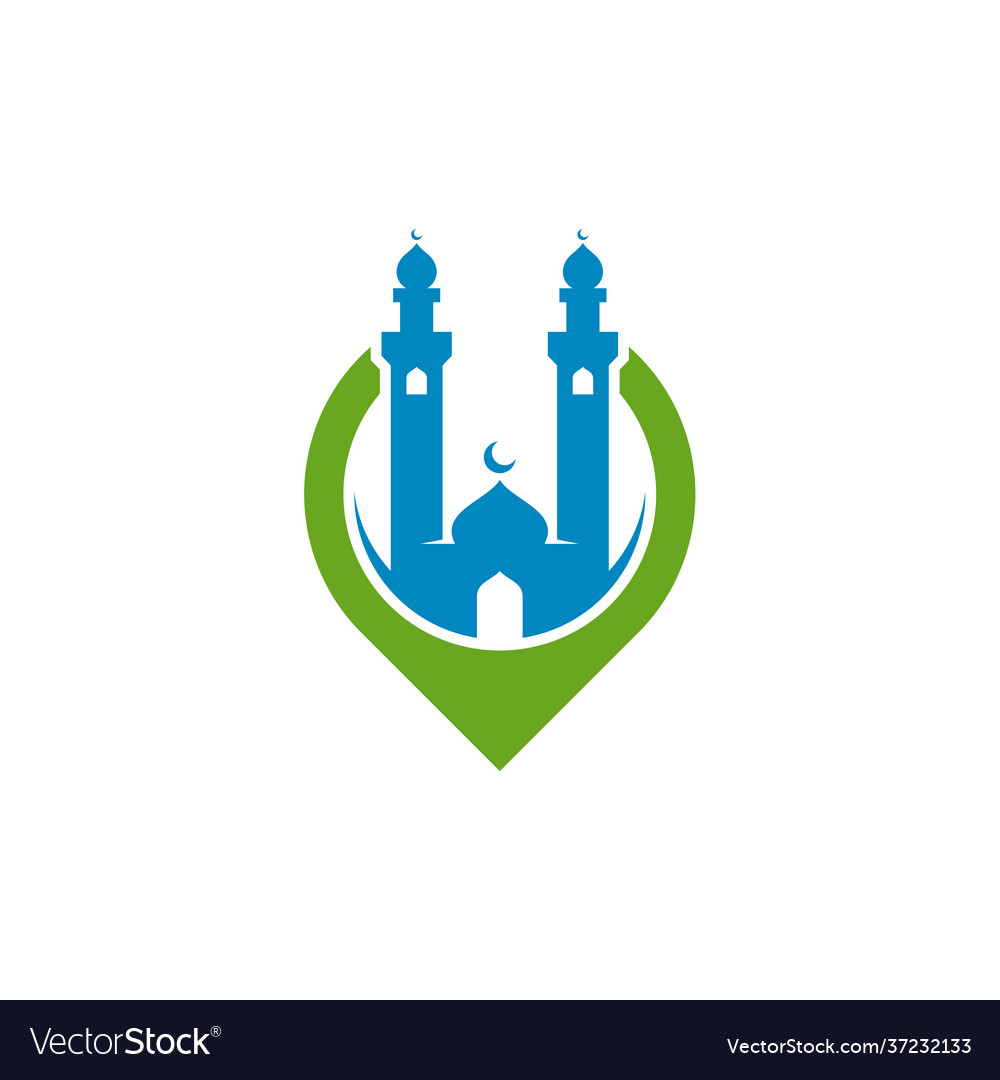 Mosque point logo design creative islamic logo Vector Image