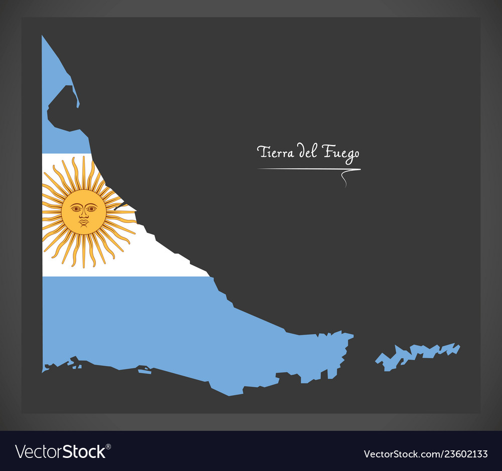 Tierra del fuego map argentina Royalty Free Vector Image