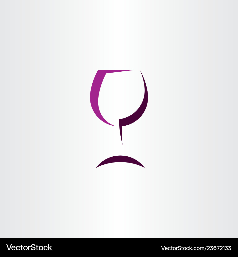 Wine glass stylized symbol logo sign icon Vector Image