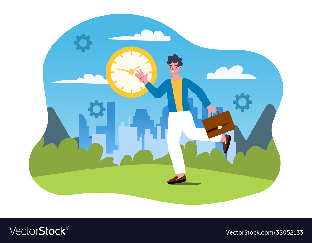 Work in deadline time management hurry up Vector Image