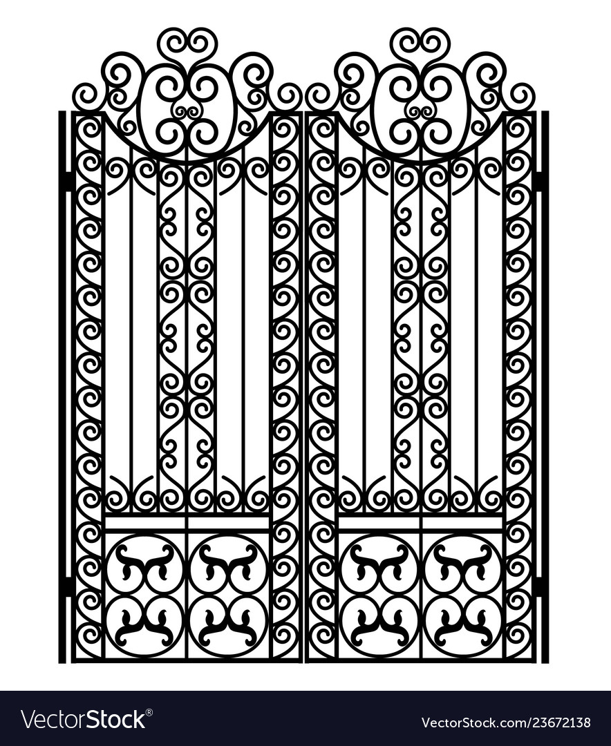 Black metal gate Royalty Free Vector Image - VectorStock