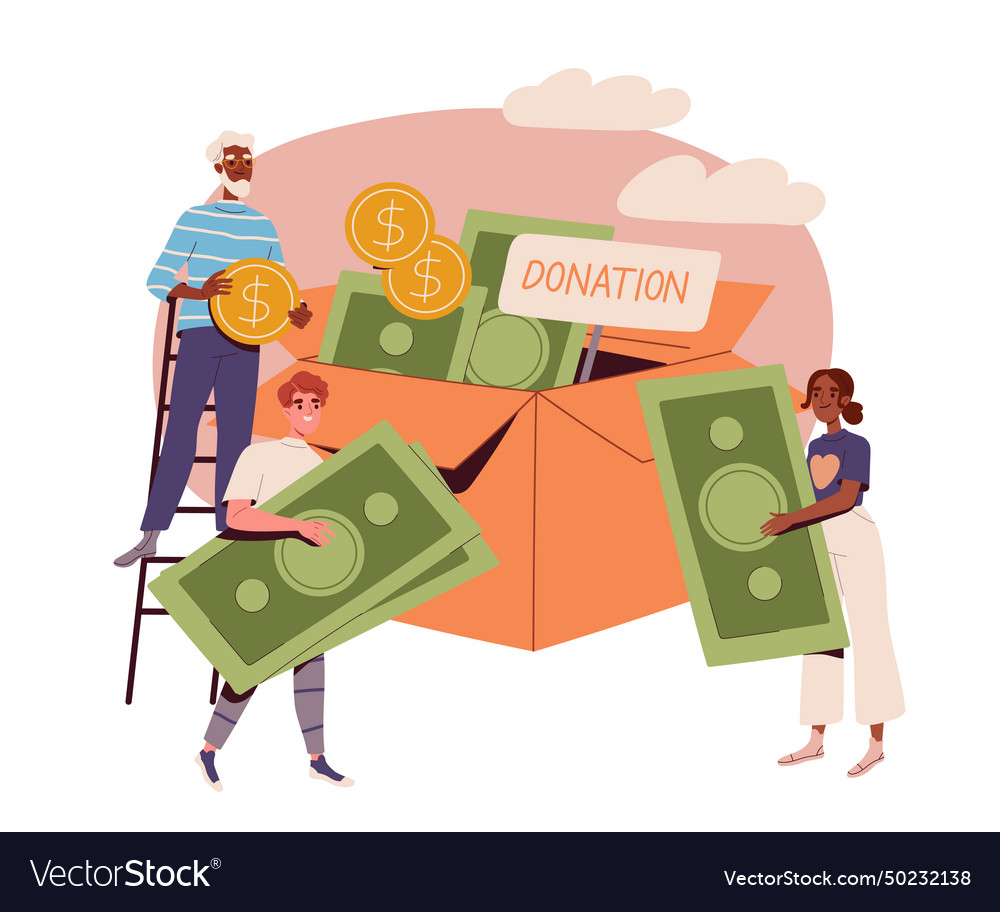 Charity donation concept Royalty Free Vector Image