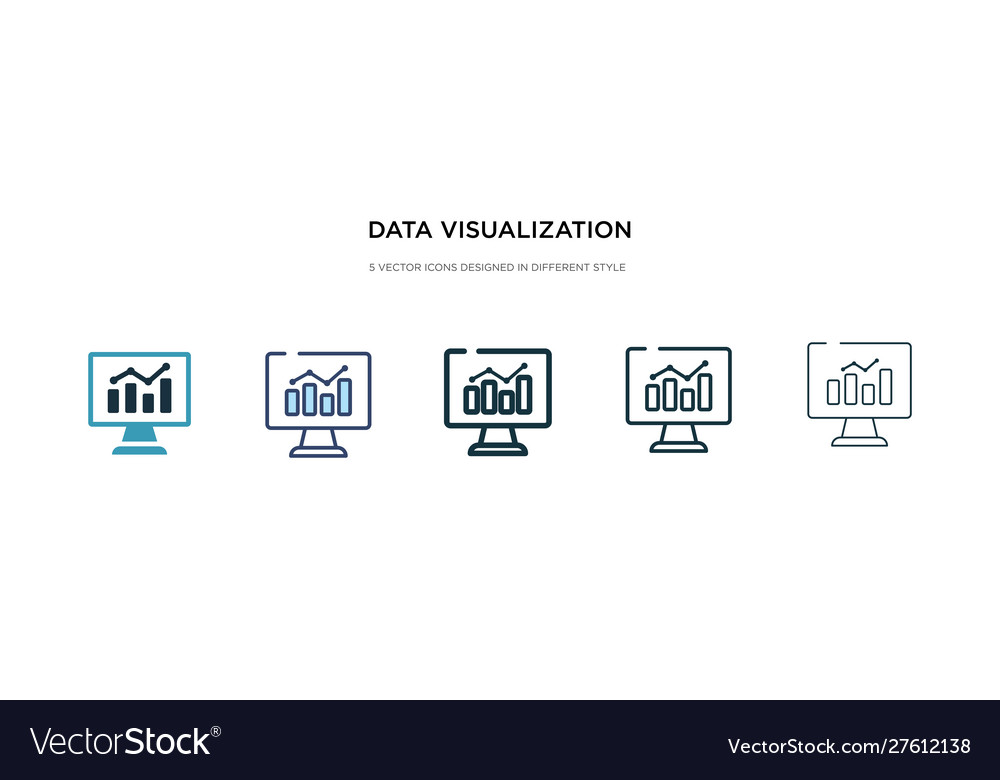 Data visualization icon in different style two Vector Image