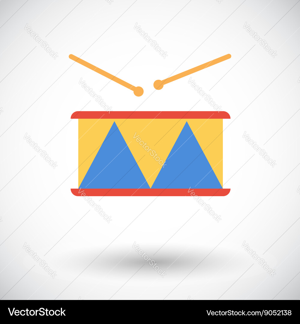 Drum flat icon Royalty Free Vector Image - VectorStock