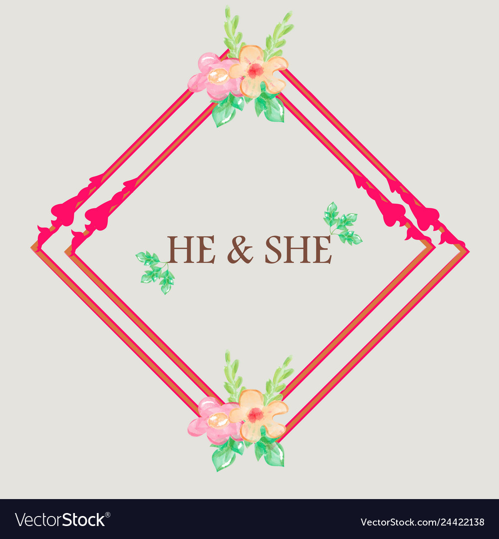 Hand drawn frame floral wreath with leaves Vector Image