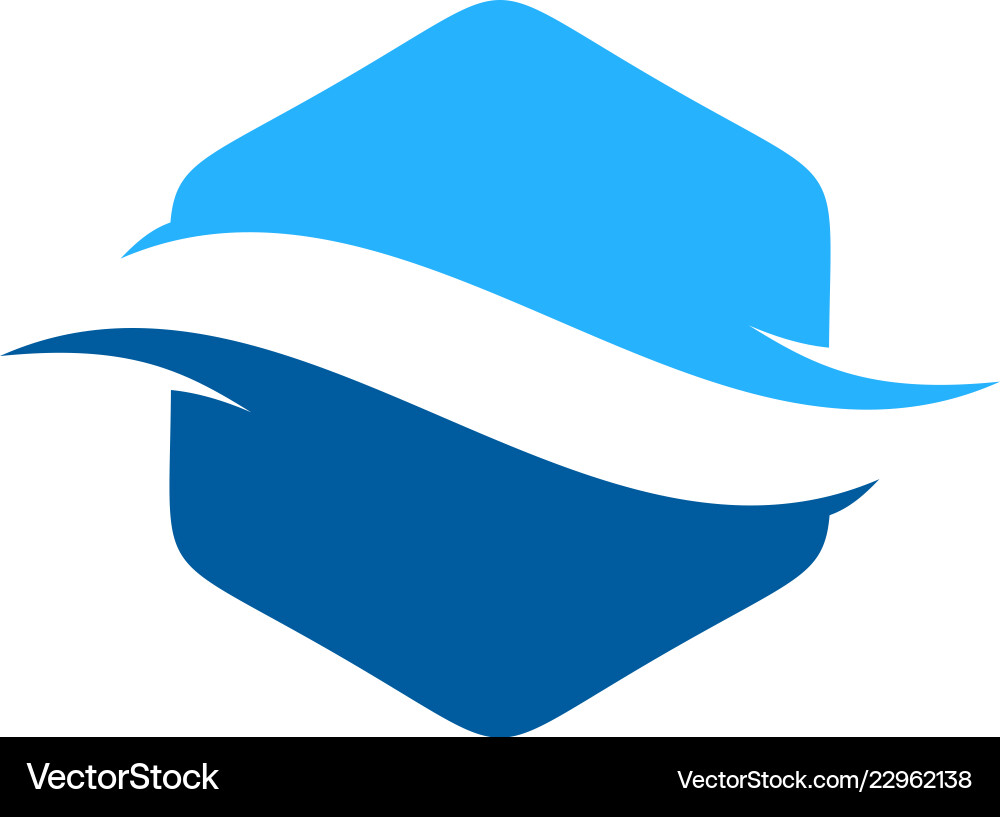 Hexagon wave logo icon design Royalty Free Vector Image