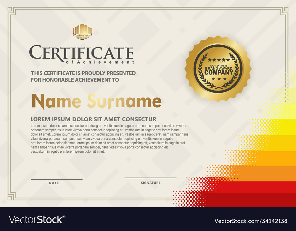 Modern certificate template background Royalty Free Vector