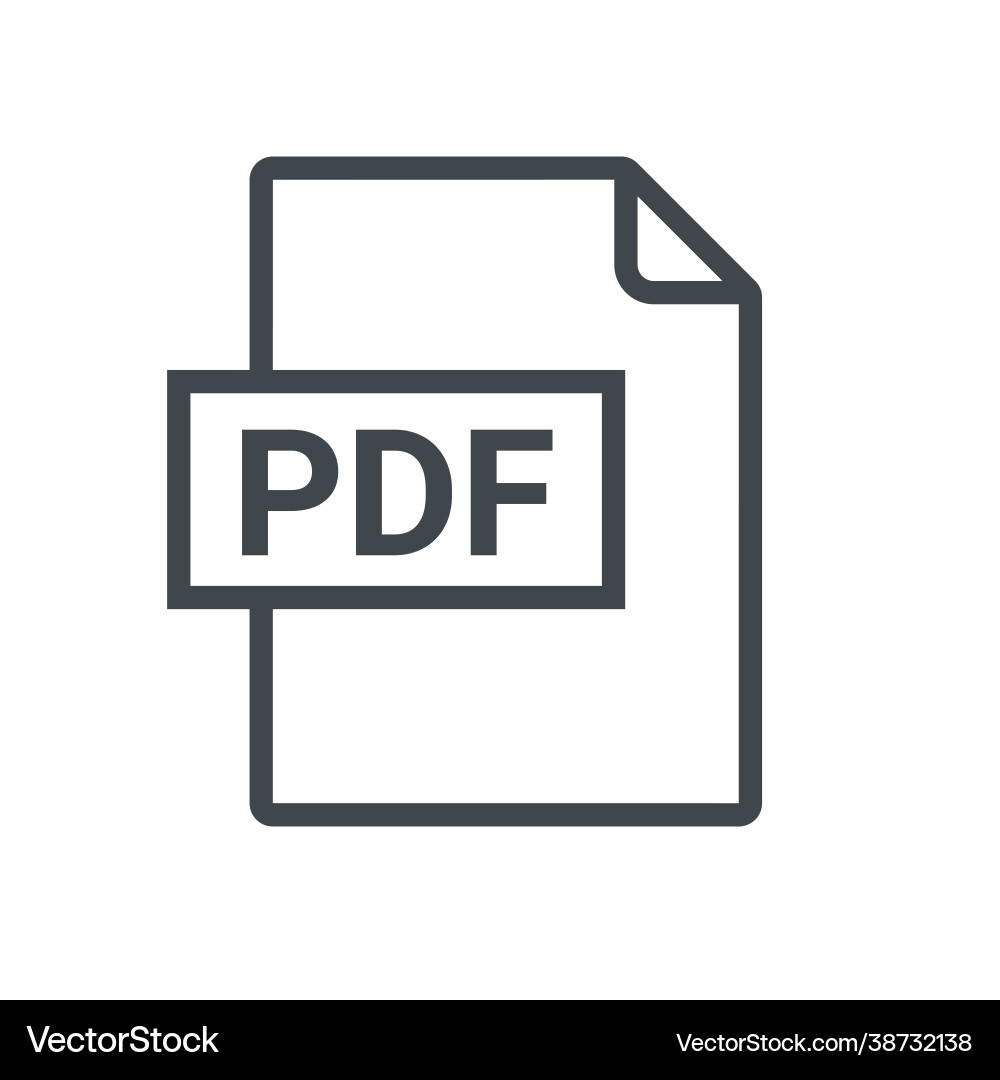 Pdf file icon format download document image Vector Image
