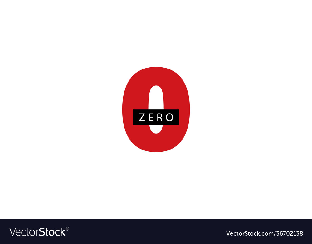 Red zero with black inserts clipart arithmetic Vector Image