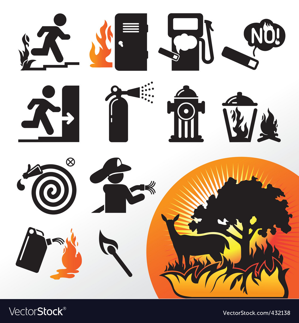 Symbol fire Royalty Free Vector Image - VectorStock