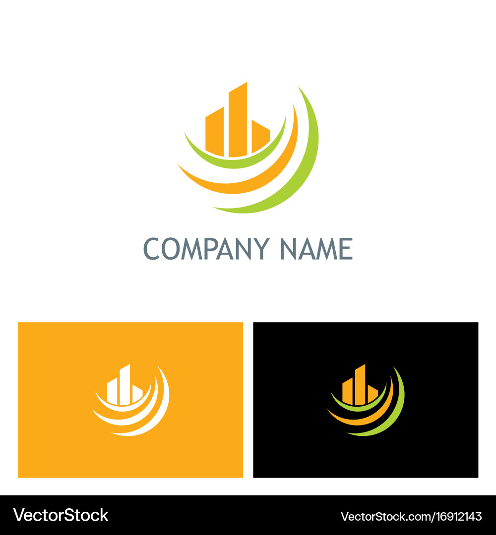 Abstract building loop company logo Royalty Free Vector