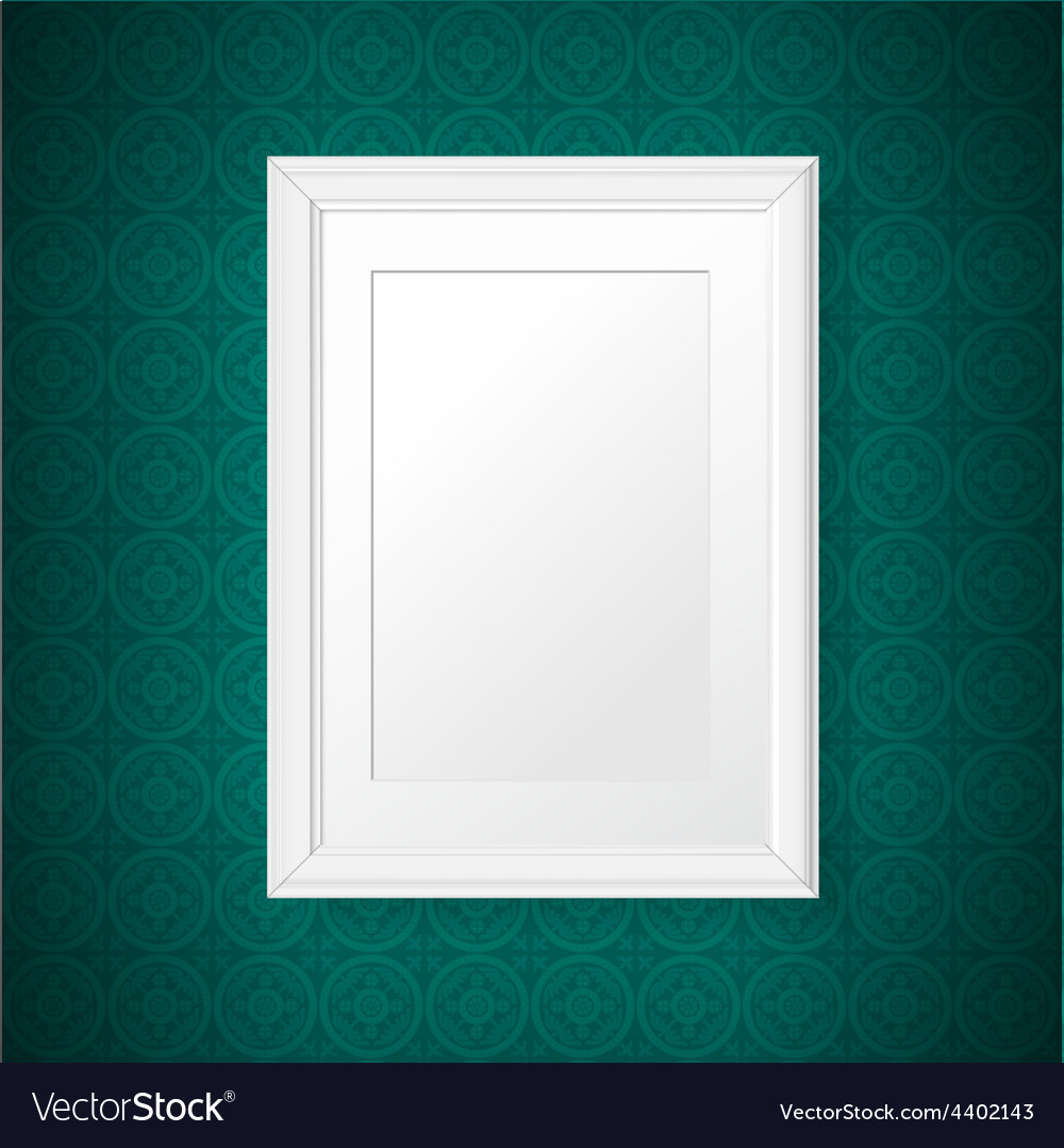 Antique White Frame On The Vintage Wall Royalty Free Vector Antique White Frame On The Vintage Wall Vector Image