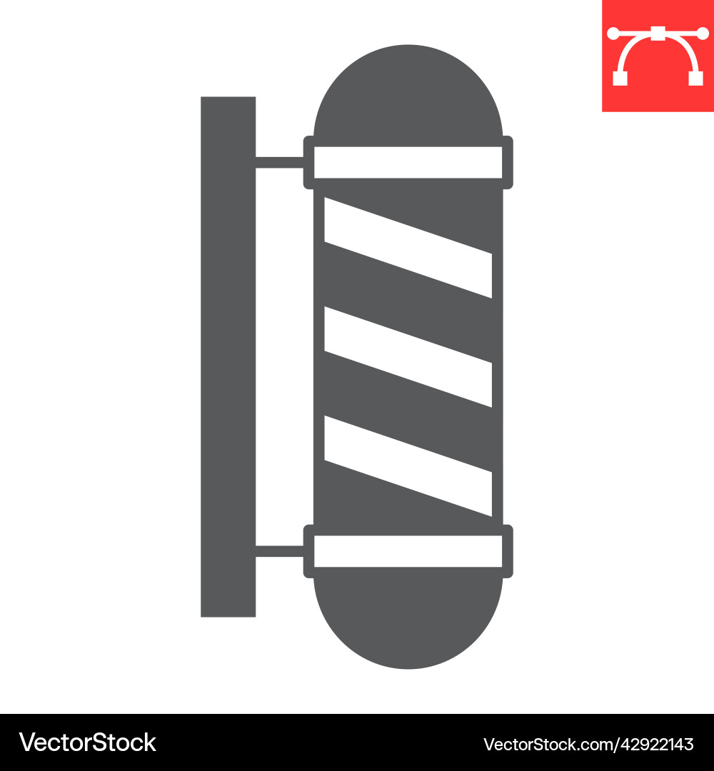 Barber pole glyph icon Royalty Free Vector Image