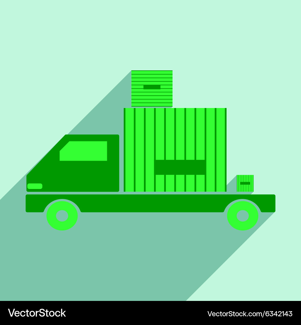 Flat with shadow icon and mobile application car Vector Image