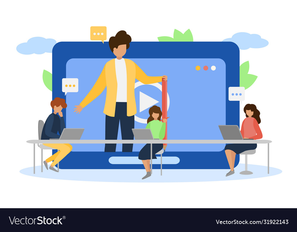 Internet webinar technology online training Vector Image