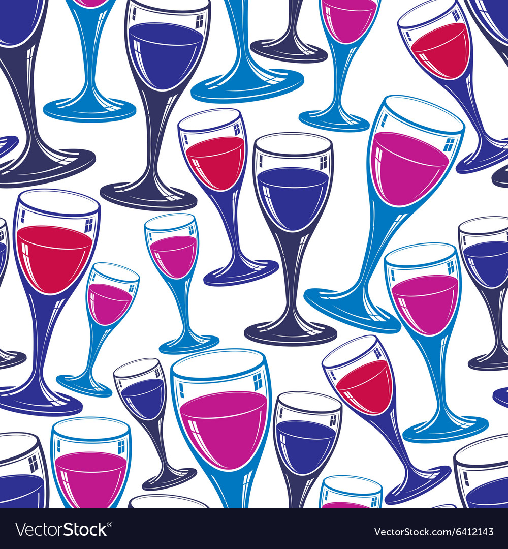 Sophisticated wine goblets continuous backdrop Vector Image