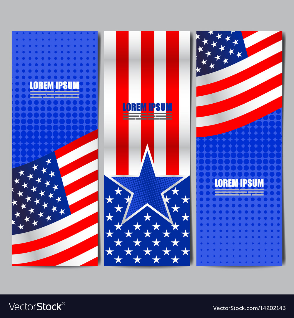 usa flag banner layout template design royalty free vector