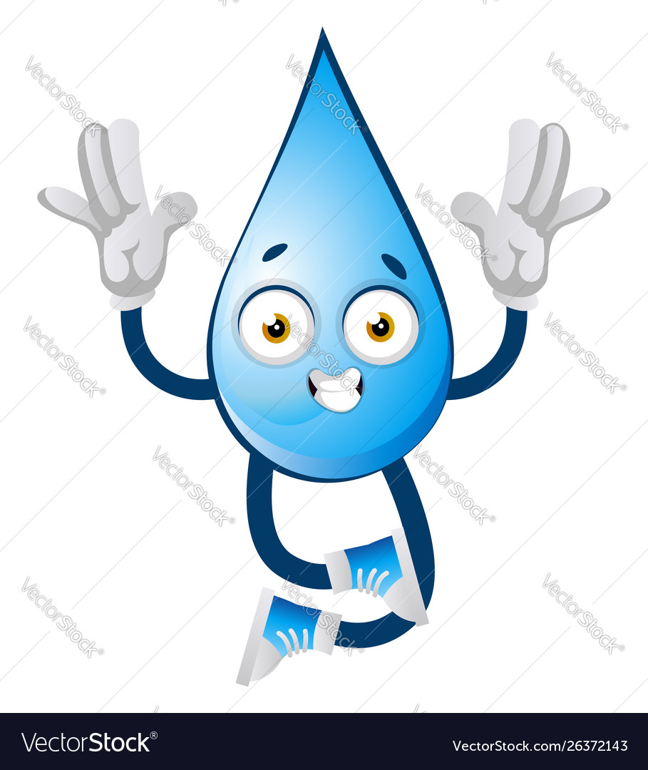 Water drop jumping on white background Royalty Free Vector