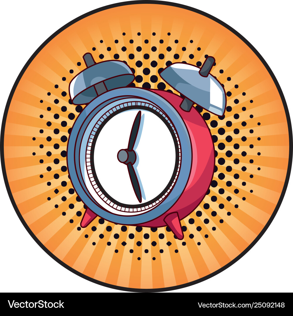 Alarm clock icon round Royalty Free Vector Image