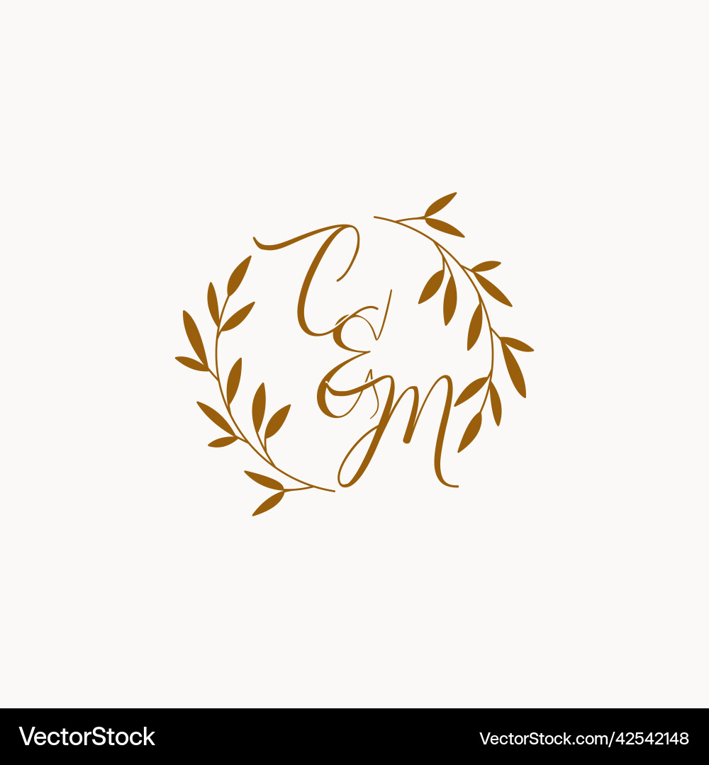 Cm initial wedding monogram logo Royalty Free Vector Image