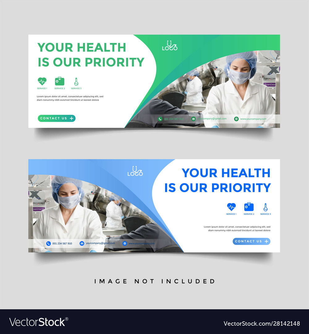 Healthcare medical banner promotion template Vector Image Within Medical Banner Template