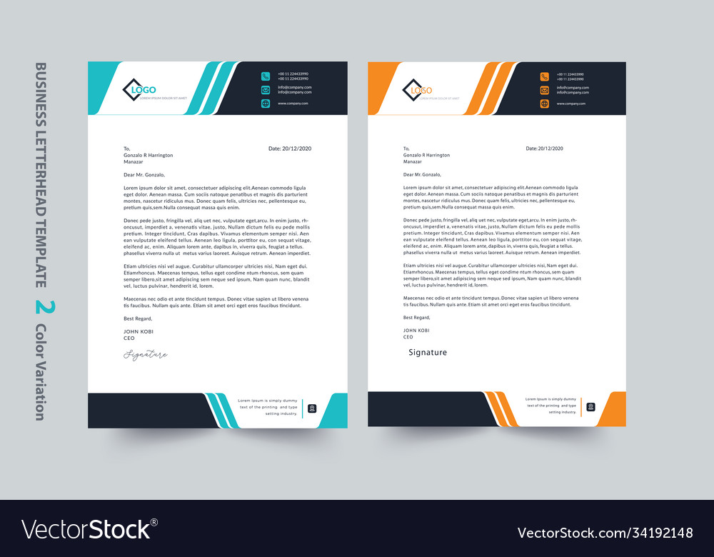 Letterhead template Royalty Free Vector Image - VectorStock