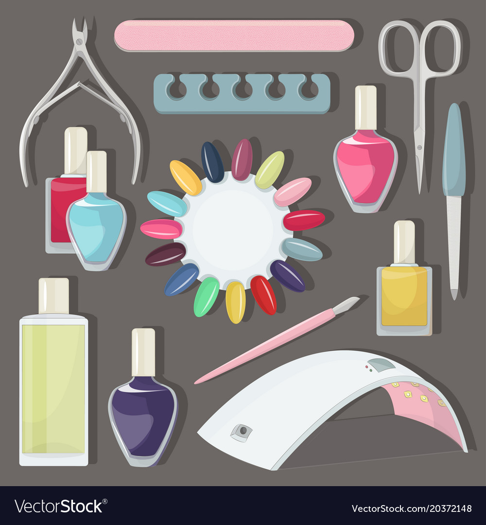 Nail Salon Set Royalty Free Vector Image - VectorStock