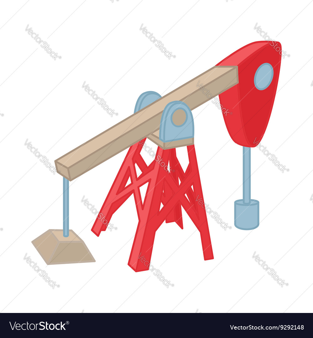 Oil pump icon in cartoon style Royalty Free Vector Image