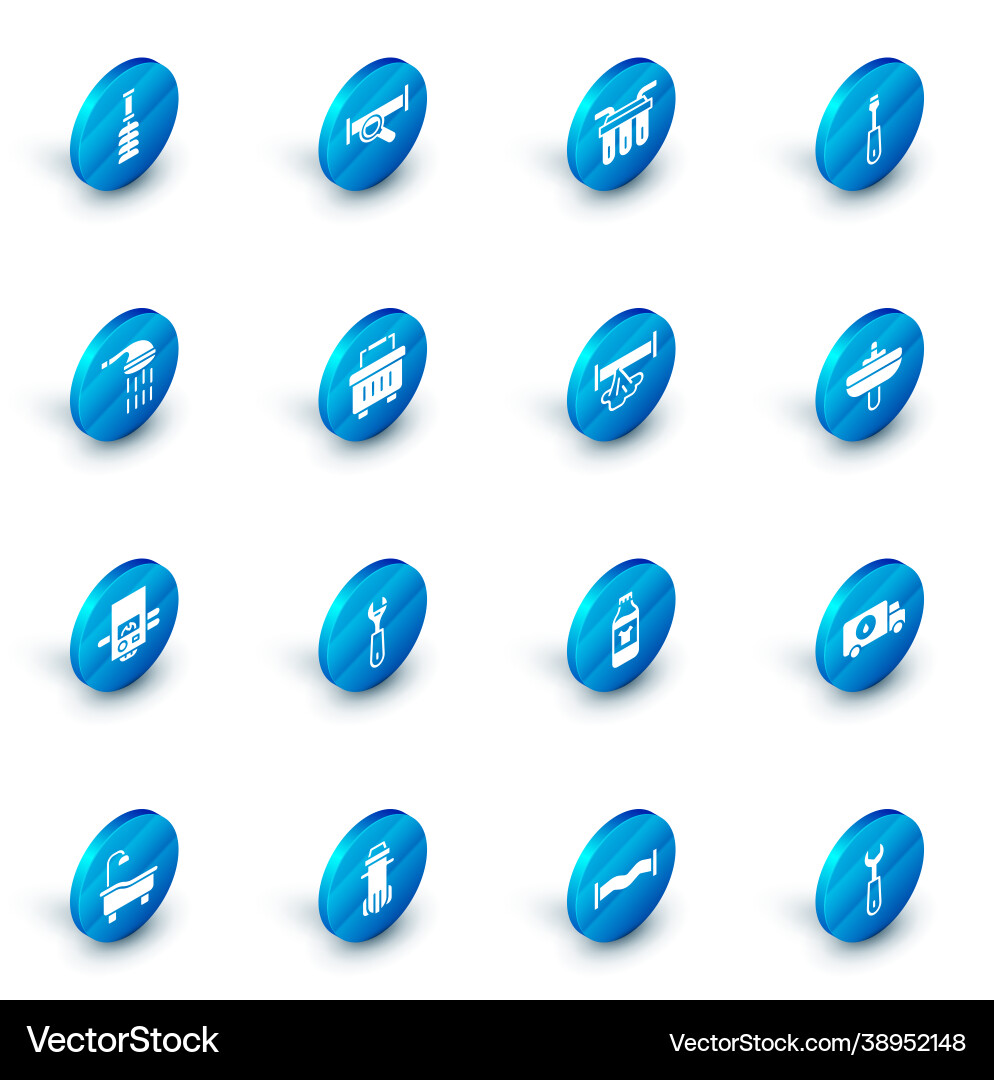 Set industry metallic pipe water filter Royalty Free Vector