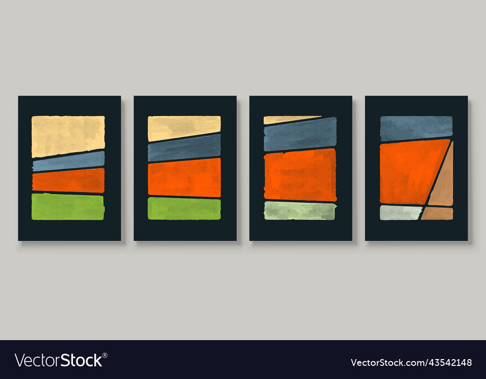 Set of abstract hand painted vector image Set of abstract hand painted