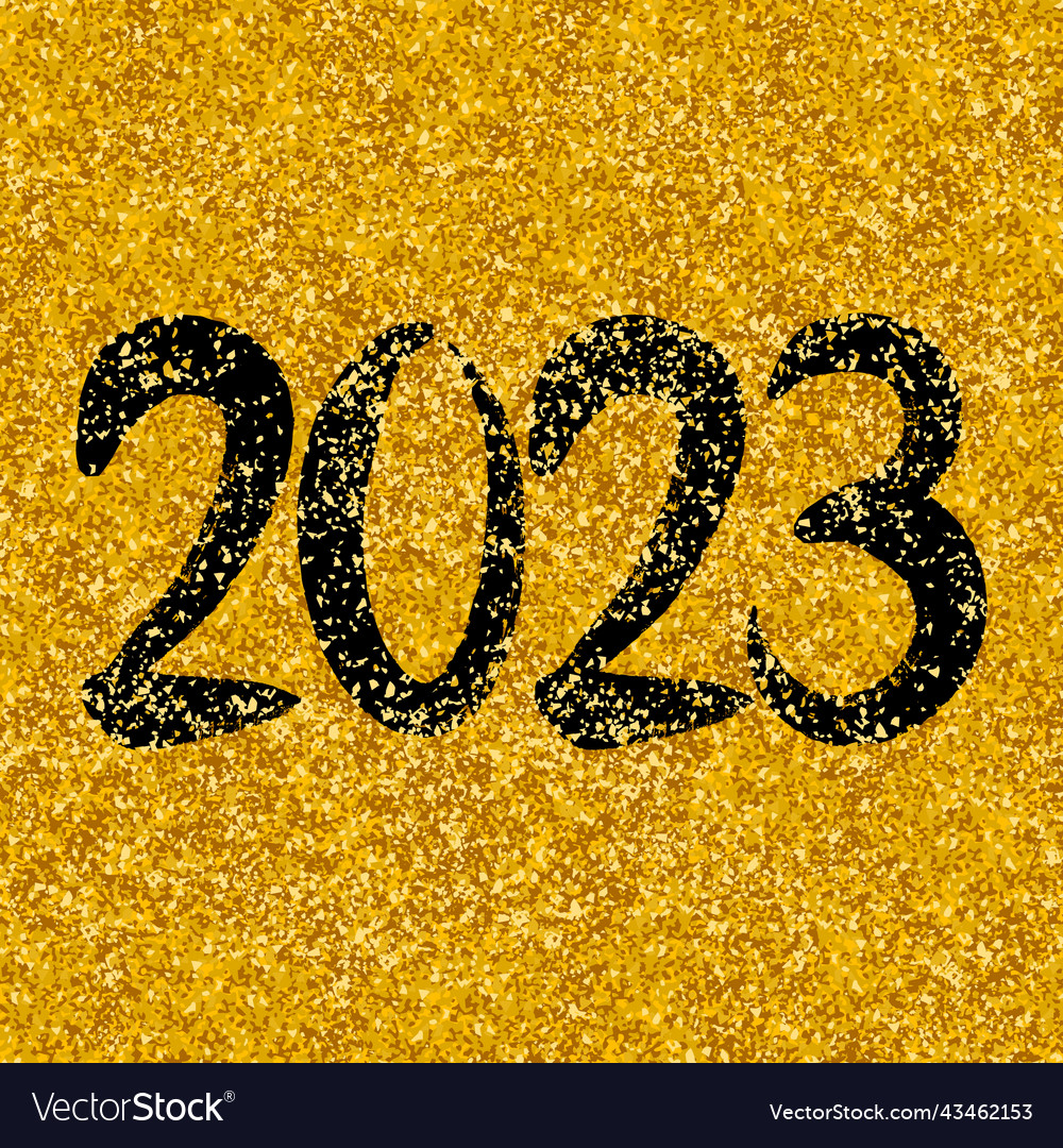 2023 on golden background