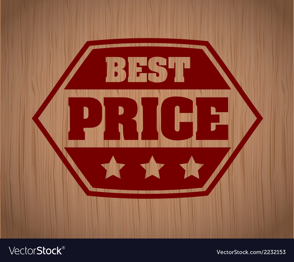 Best price frame over wooden background Royalty Free Vector