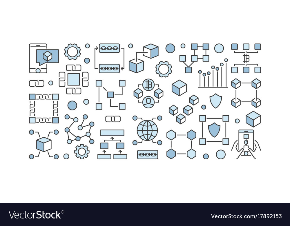 Blockchain Creative Banner Block Chain Vector Image