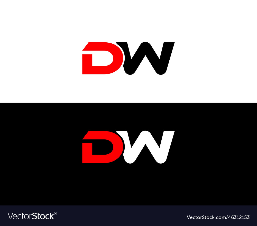 Dw letter logo and icon design Royalty Free Vector Image