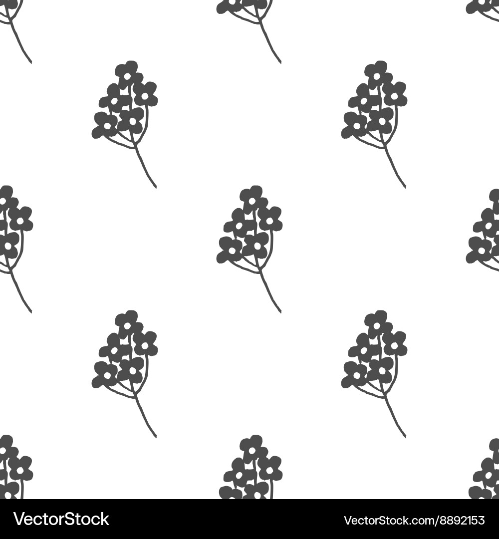 Hand drawn floral seamless pattern Royalty Free Vector Image
