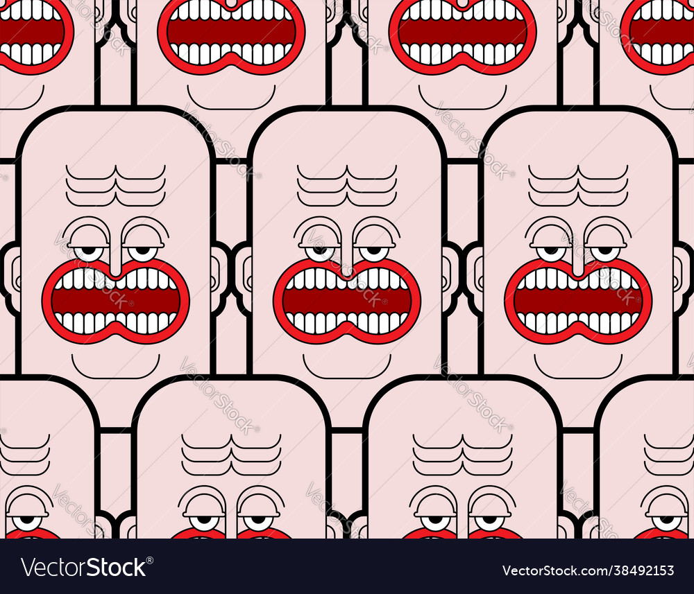 Hatred texture angry face pattern seamless grumpy Vector Image