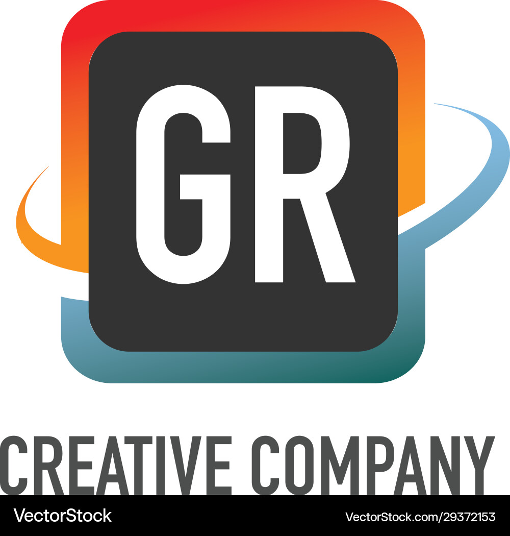 Initial letter gr swoosh creative design logo Vector Image