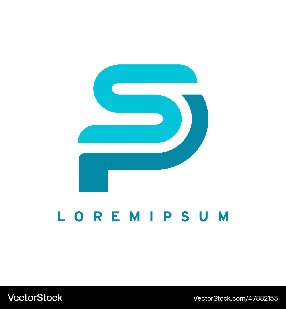 Initial letter sp logo design Royalty Free Vector Image